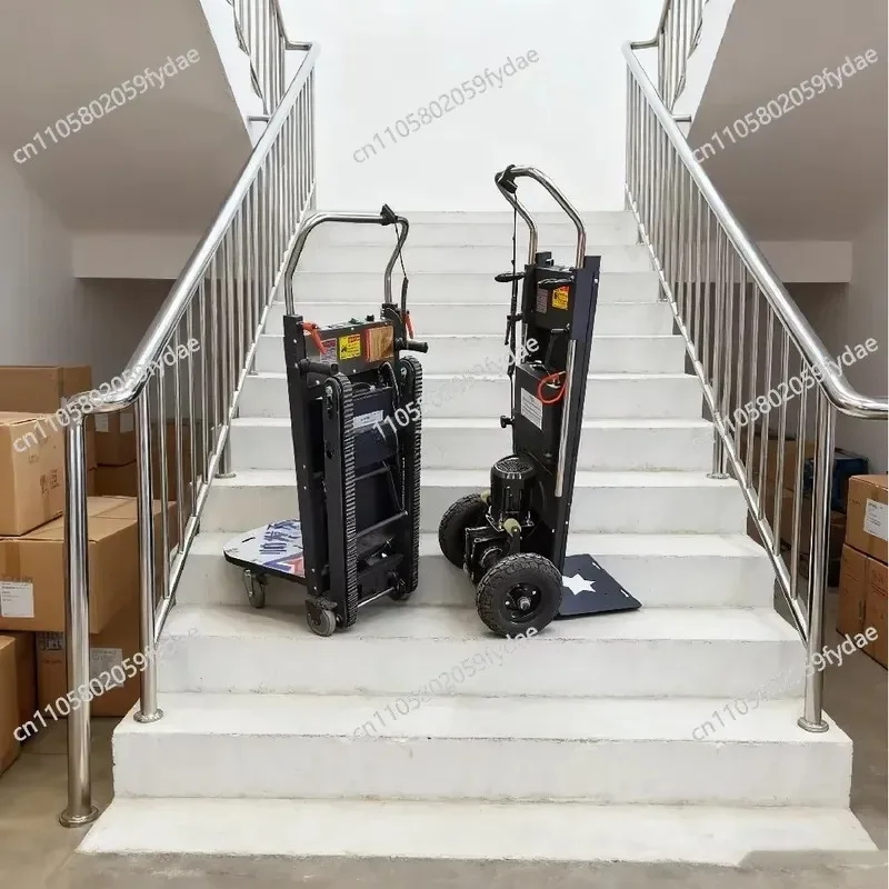 200Kg 300kg Four-wheel Electric Platform Trolley, Platform Design, OEM Customizable, Stair Trolley for Tool Transportation