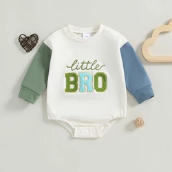 BeQeuewll Little Baby Girls Boys Sweatshirts Infant Rompers Sister Brother Matching Clothes Letter Long Sleeve Toddler Bodysuits