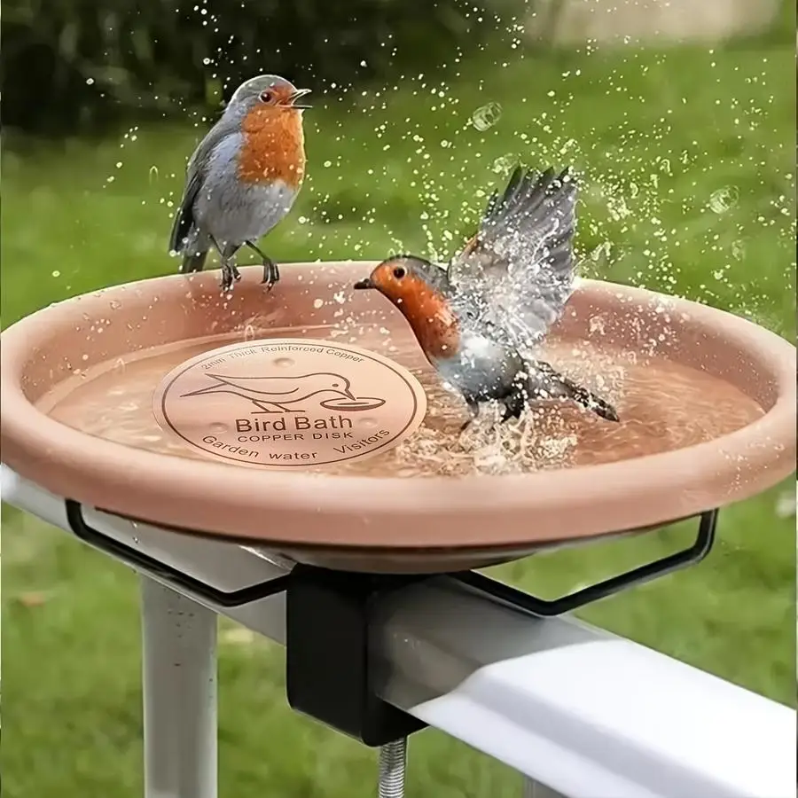 1/5/10/20/50/100pcs Heavy-Duty Copper Bird Feeder Bowl with Three-Point Stable Support - Compatible with All Outdoor Bird Feeder