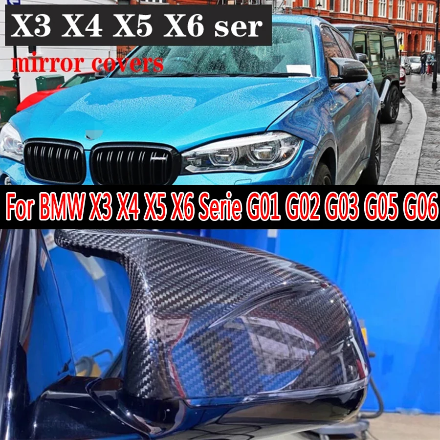 Per BMW Serie X3 X4 X5 X6 G01 G02 G05 G06 Gusci Tappo retrovisore Vera fibra di carbonio specchietto retrovisore copertura della cassa Accessori auto