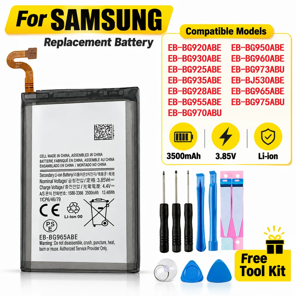 Phone Replacement Battery For Samsung Galaxy S6/S6 Edge Plus/S7/S7 Edge/S8/S8 Plus/S9/S9 Plus/S10/S10E/S10 Plus/J5 Pro/J7 Pro