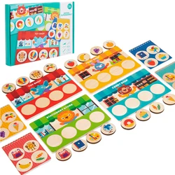 Wooden Montessori Sorting Matching Toys Animal Shop Sorting Memory Board Game  Children Early Learning Education Interactive Toy