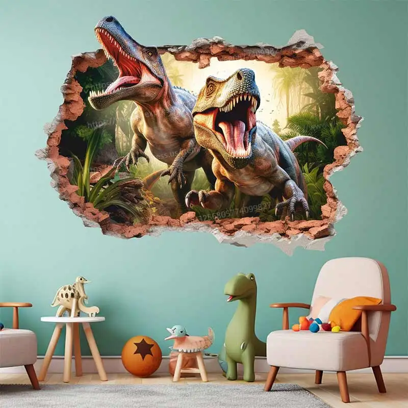 Dinosaurs Wall Sticker Baby Kids Room Decoration Mural Self-adhesive Bedroom Home Wallpaper Nursery Decor Decals S989