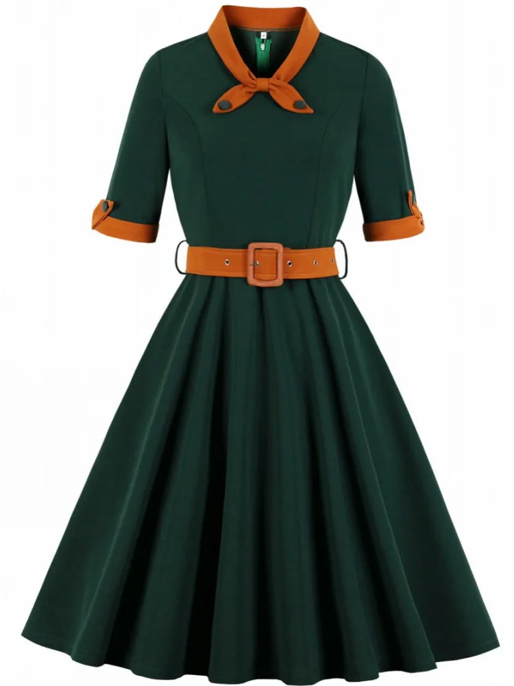 Übergröße Damen Pin-Up Casual Partykleid 2026 Sommer Kurzarm Retro Robe 60er 50er Vintage Rockabilly Swing-Kleid Vestidos