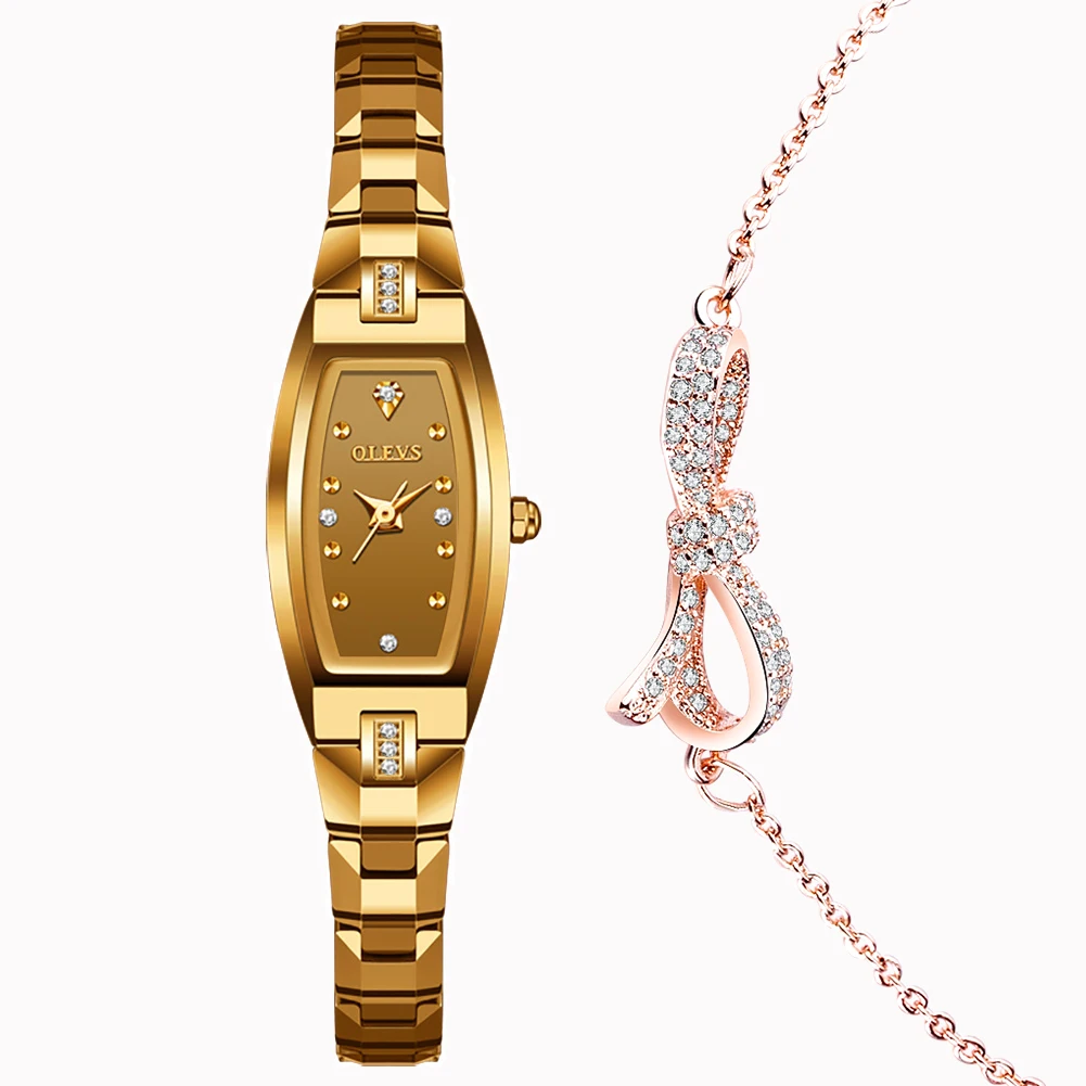 OLEVS Gold/Roségold-Uhren für Damen, wasserdicht, schlank, dünn, kleines Handgelenk, analog, Diamant-Quarz, Damen-Armbanduhren, elegant