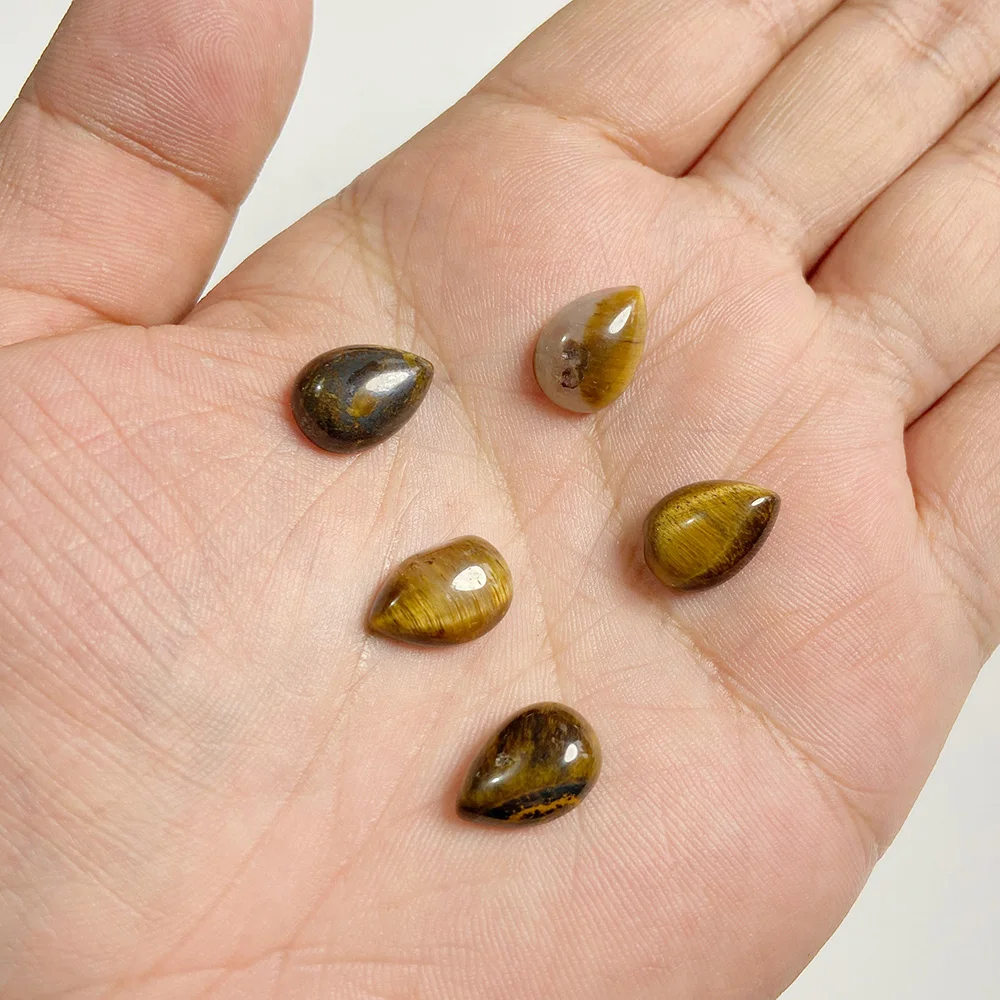 Wholesale 10pcs Natural Stone Cabochon Flat Patch Waterdrop Amethysts Cabochon For Making Ring Earring Brooches DIY Accessori