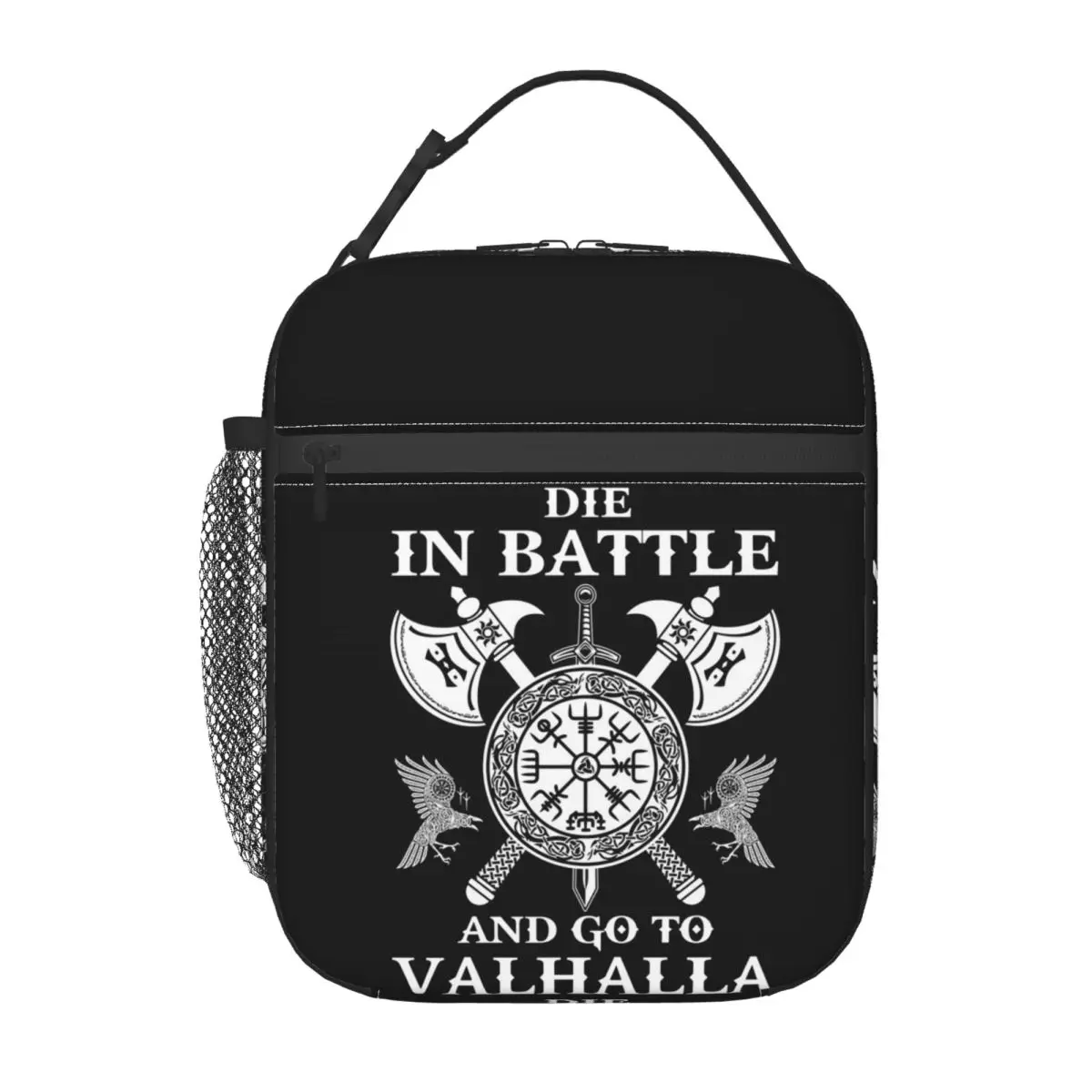 Viking Warrior Die In Battle And Go To Valhalla Viking Insulated Lunch Bag for Women Children Food Boxes Thermal Lunch Box Tote