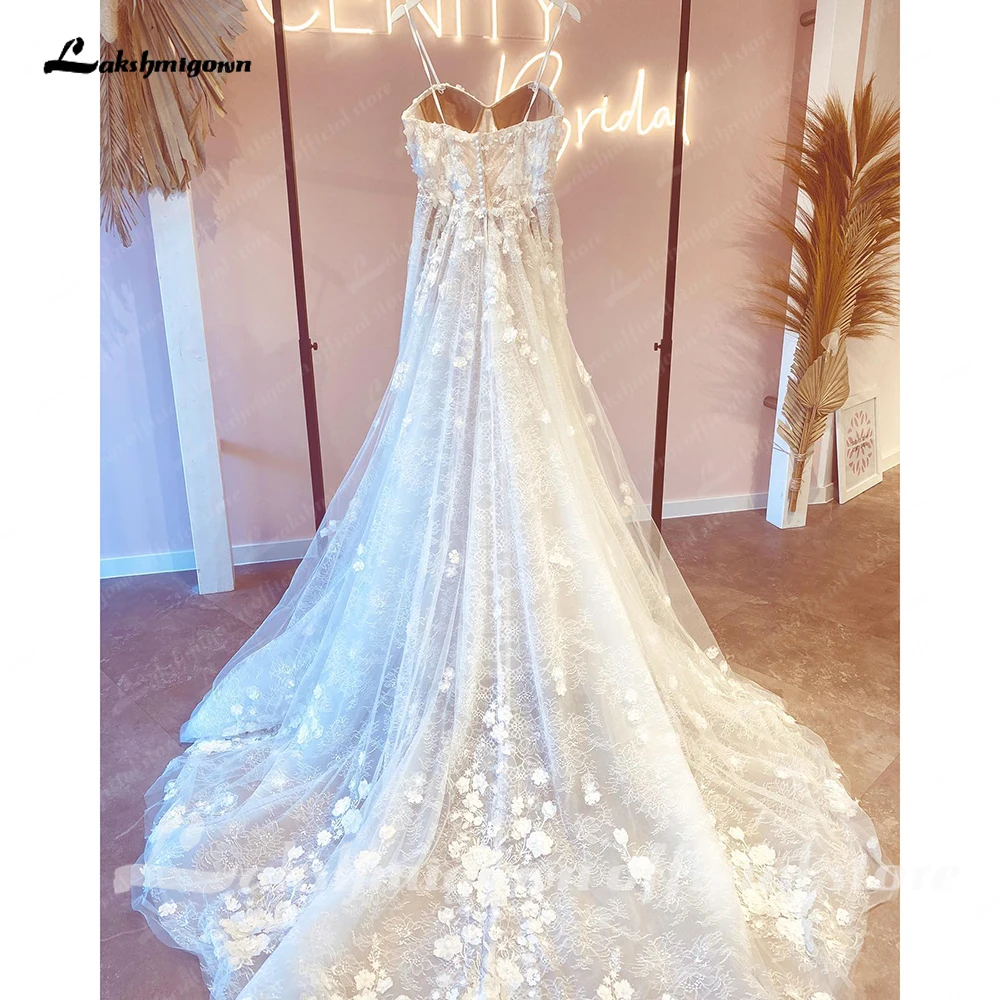 Lakshmigown Lace Flowers Boho Wedding Dress For Women 2023 Vestido Civil Bridal Church Wedding Gowns Custom Made suknie slubne