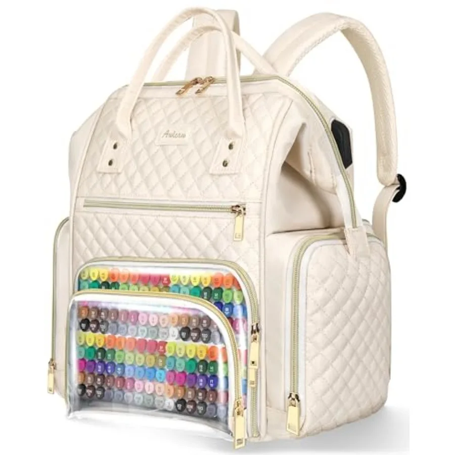 

Marker Organizer Case Bag, Large Markers Storage Backpack with USB Port for Artists, Illustrators, Creatives, Pen Travel Holder