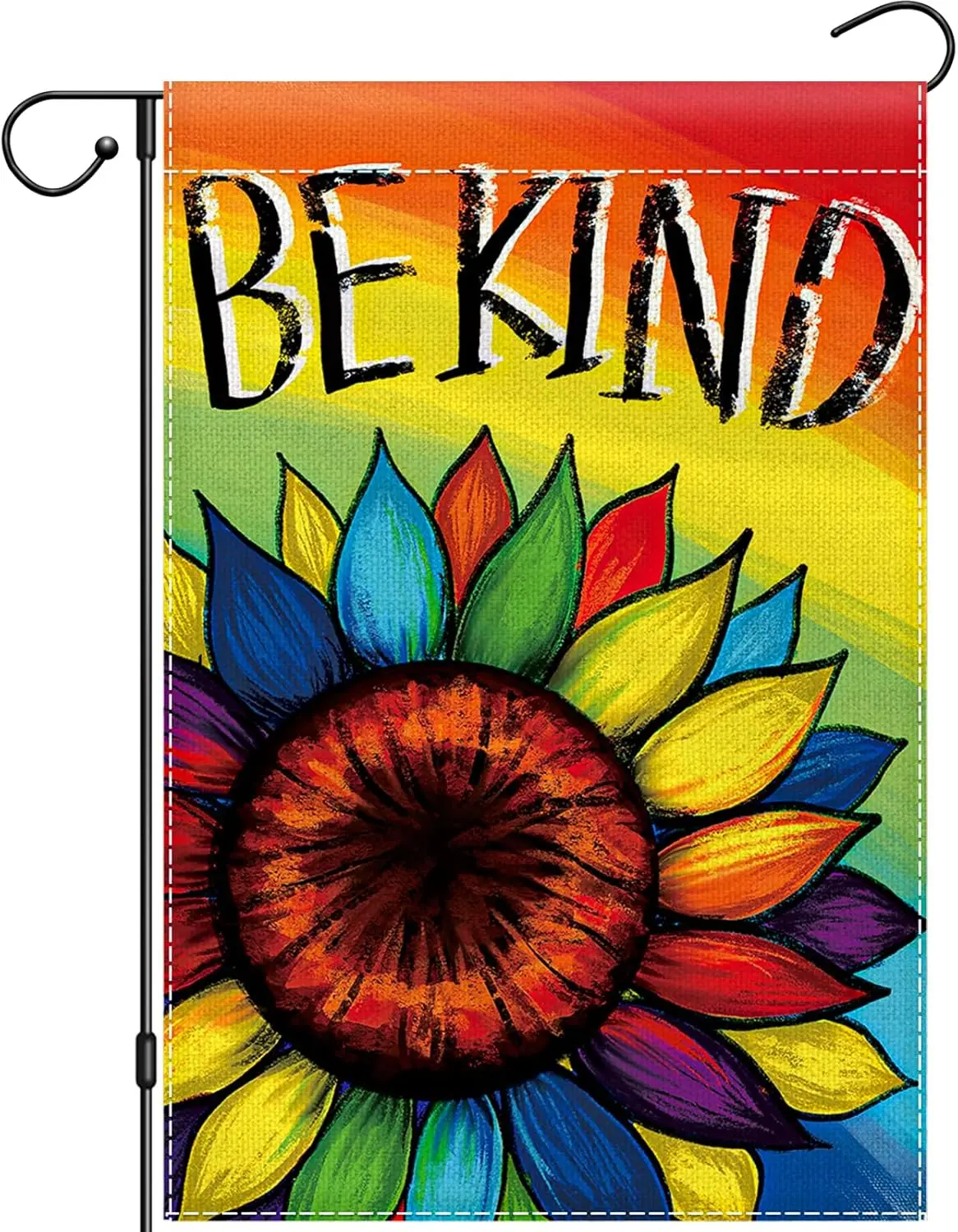 Be Kind Garden Flag 12X18 Double Sided, Sunflower Pride Yard Flags for Outdoor Decoration, Mini Yard Flag Small Burlap Flags UUX
