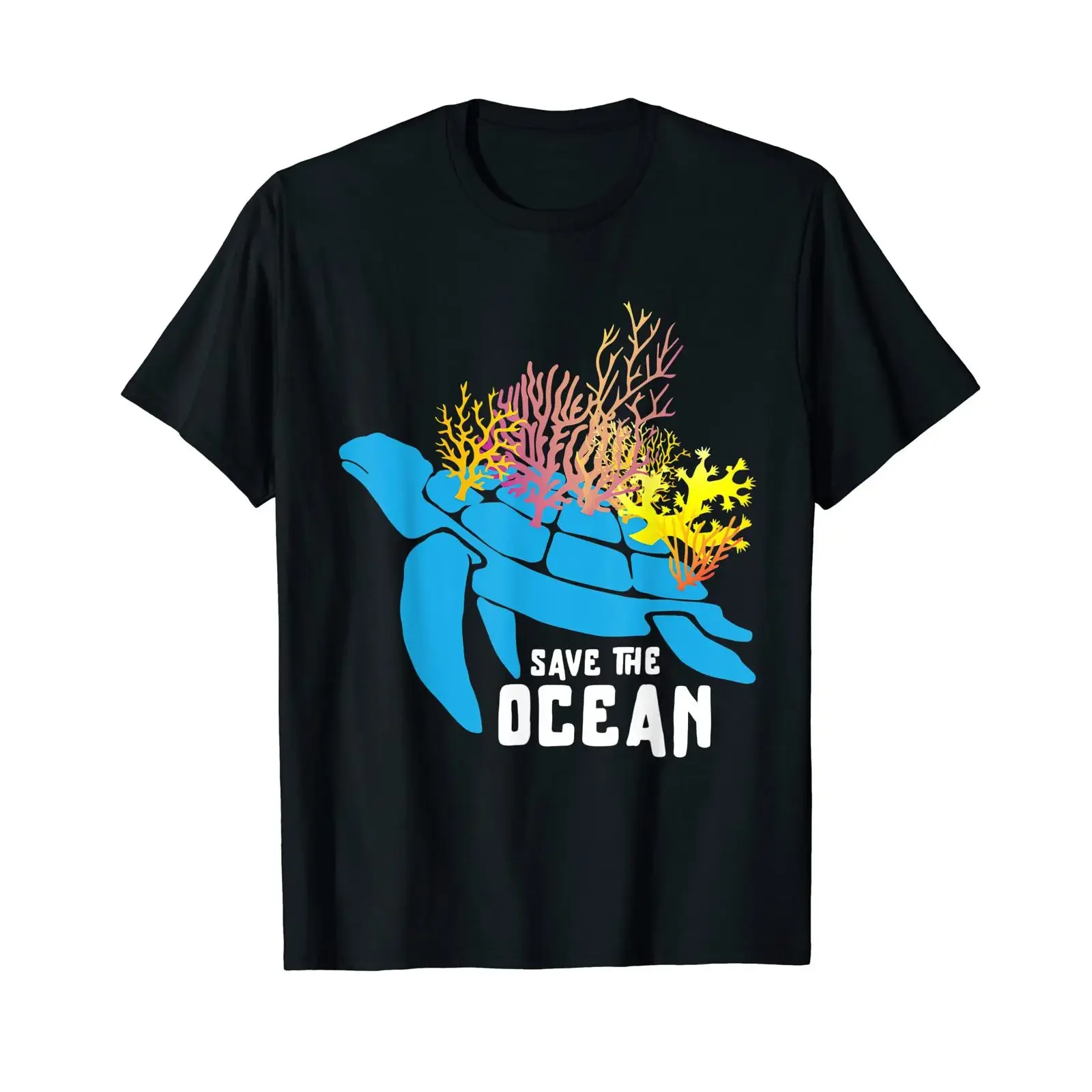 Save Our Ocean Turtle Sea Planet Nature Environment T Shirt black vintage Washed fashion streetwear graphic