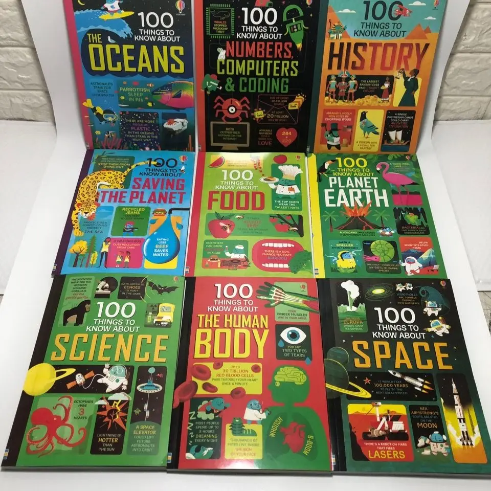 9 Books/Set Top 100 Discoveries High Grade Things To Know About Encyclopedia Paperback Early Childhood Education Books Livro Hot