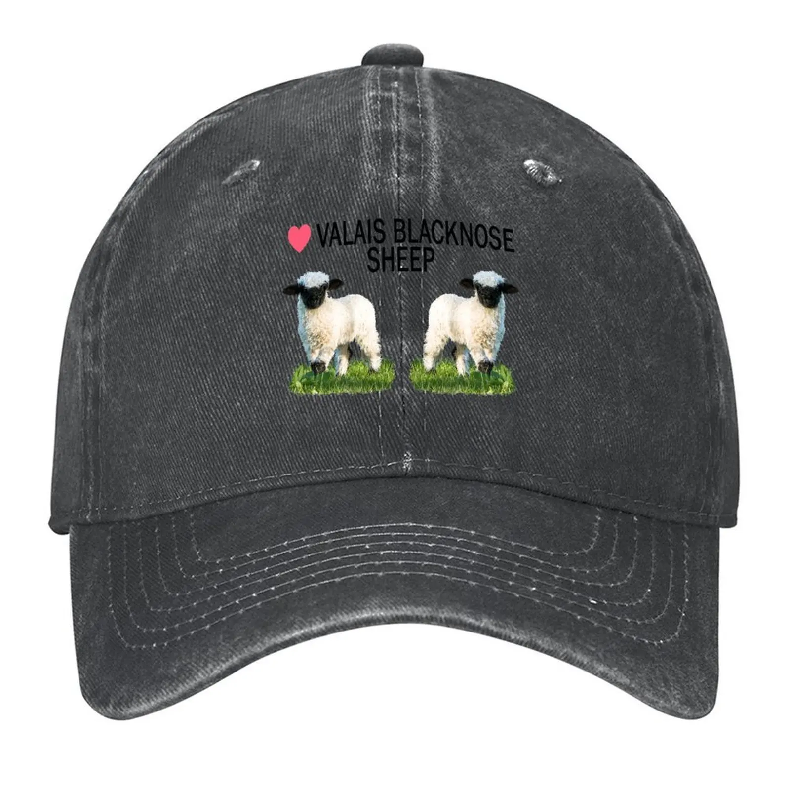 

Love Valais Blacknose Sheep with Text Baseball Cap Uv Protection Solar Hat Rave western Hat birthday Women's Beach Outlet Men's