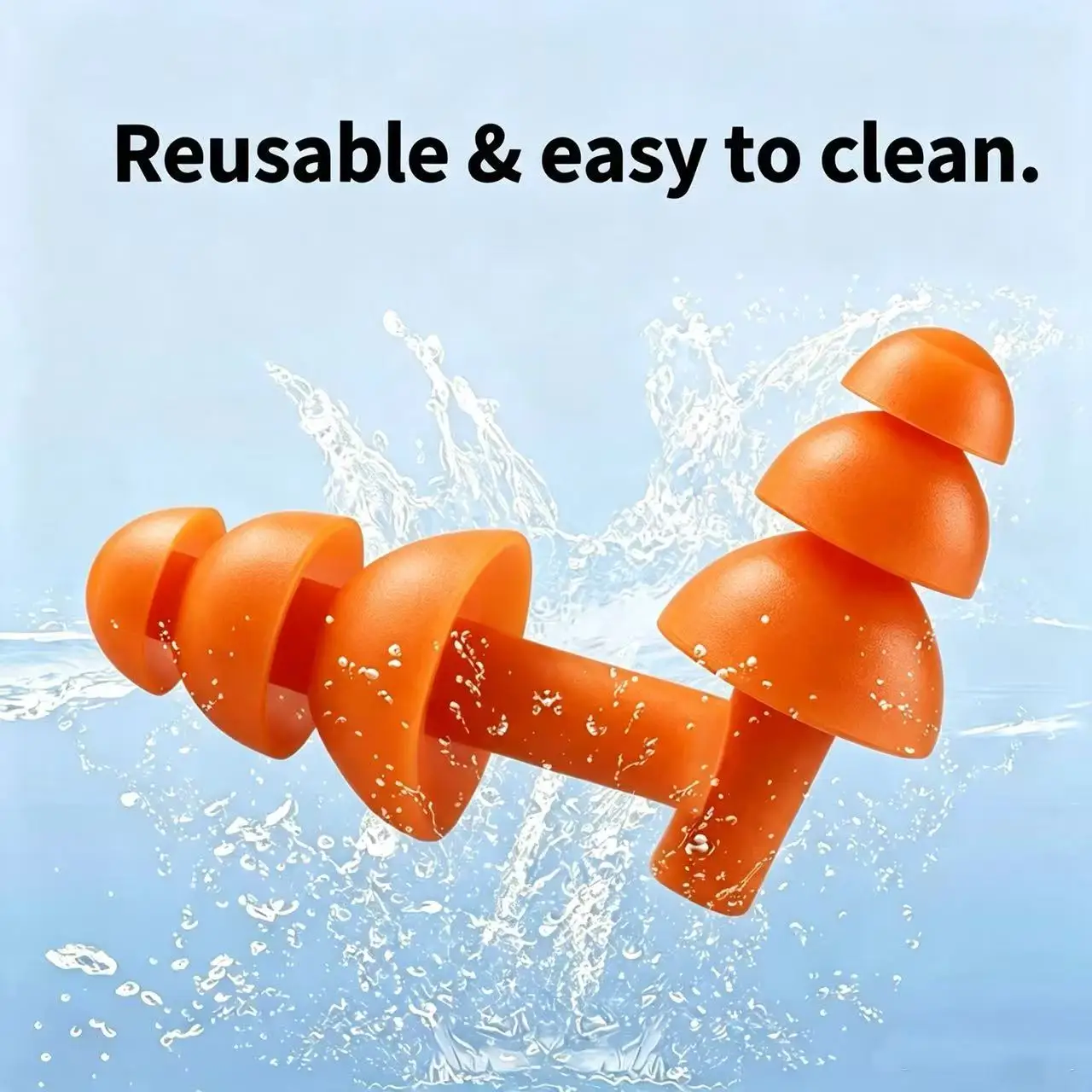 Silicone Ear Plugs, Super Noise Reduction Earplugs for Sleeping Snoring Study, Waterproof Ear Plugs for Swimming