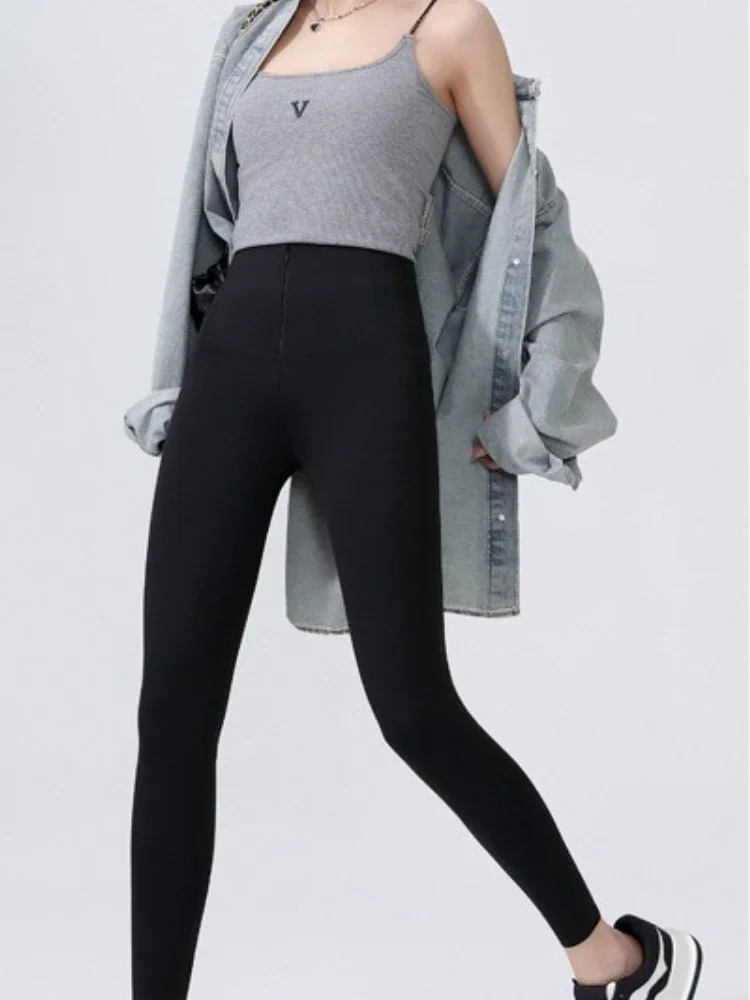 

Autumn Winter Style with Plush Thick Leggings High Waisted Abdominal Shaping Tight Fitting Yoga Warm Pants Ladies Sportswear For