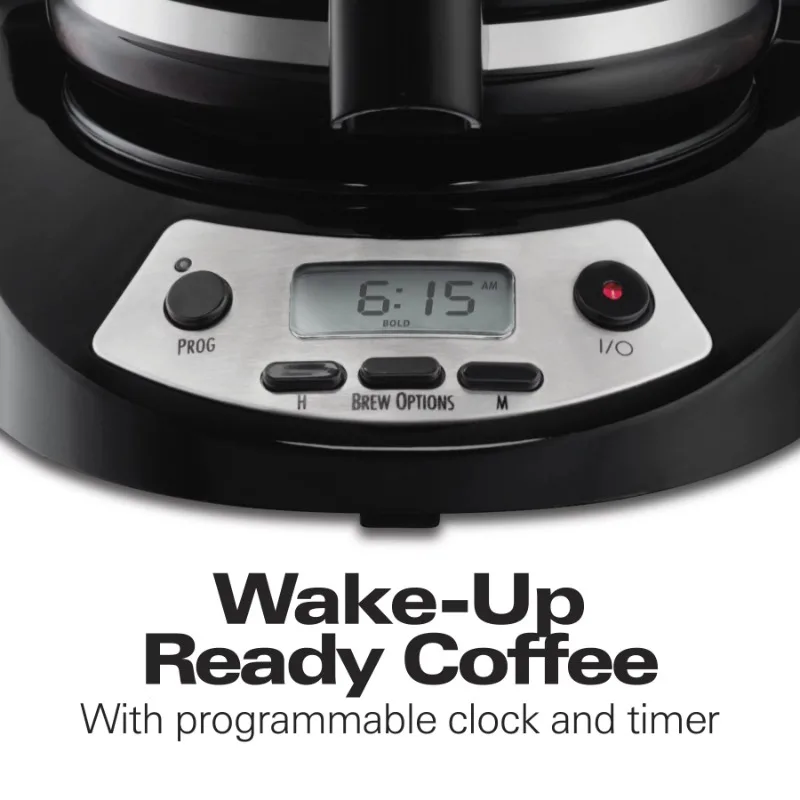 Hamilton Beach 14 Cup Programmable Coffee Maker, Black, 46295C