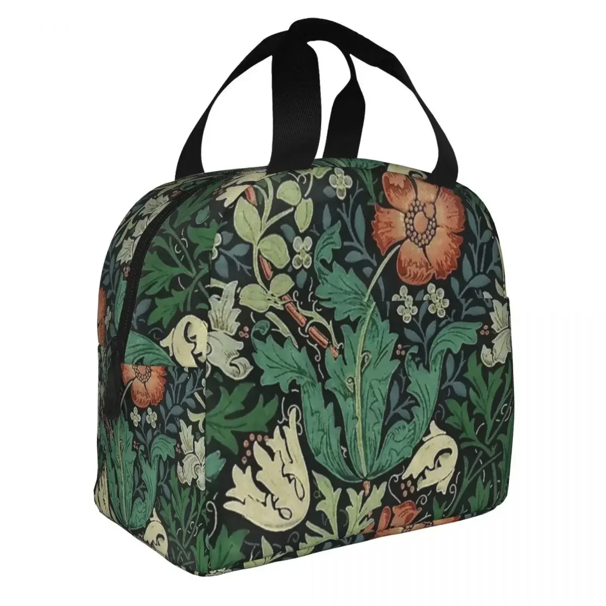 Lunch Bags for Men Women William Morris Compton Floral Art Thermal Cooler Bag Portable Picnic Work Oxford Lunch Box Food Bag