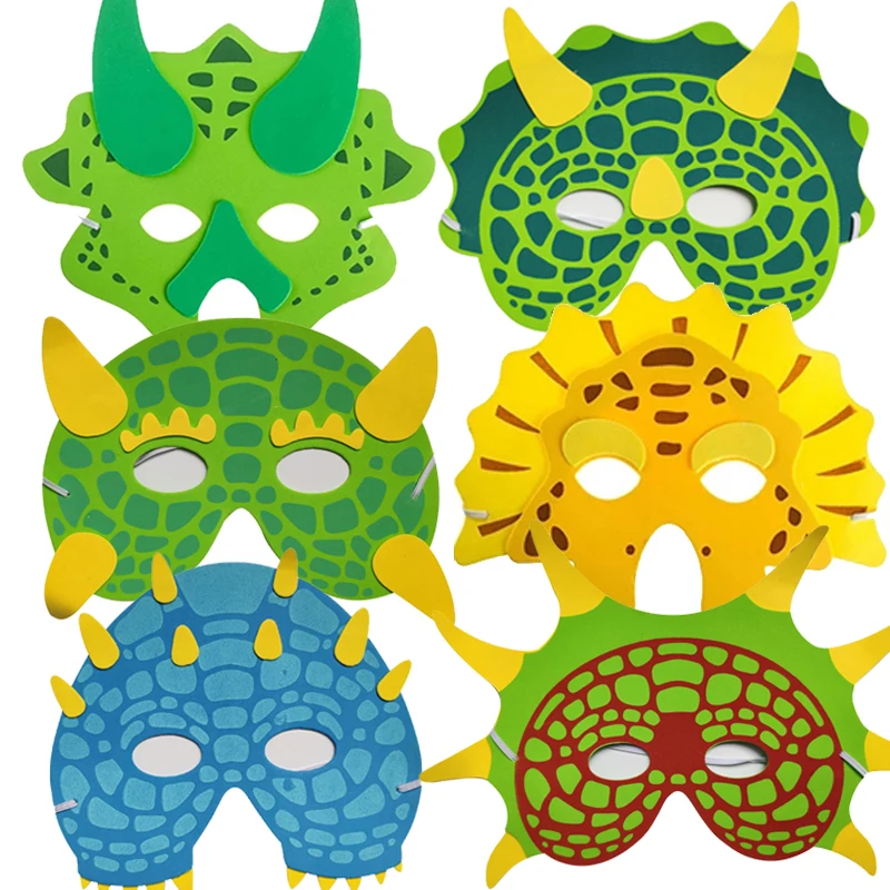 5PCS Lustige Kinder Maske Rolle Spielen Dino Dinosaurier Thema Party Liefert Cosplay Dress Up Juegos De Fiesta Kinder Speelgoed