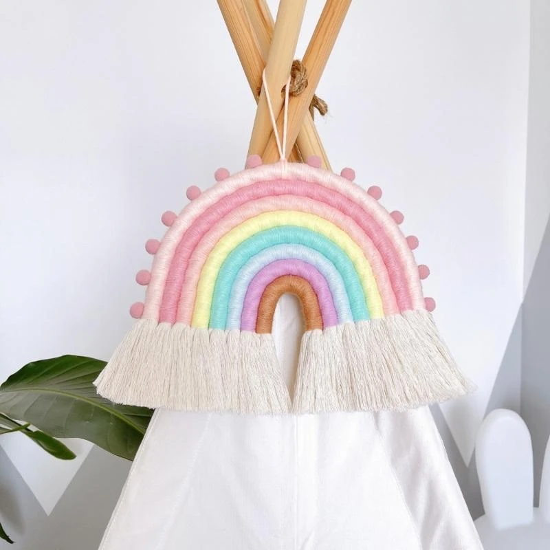 MacRame Rainbow Wall Hanging for Dorm Kid Room Decoraciones para hogar Baby Shower
