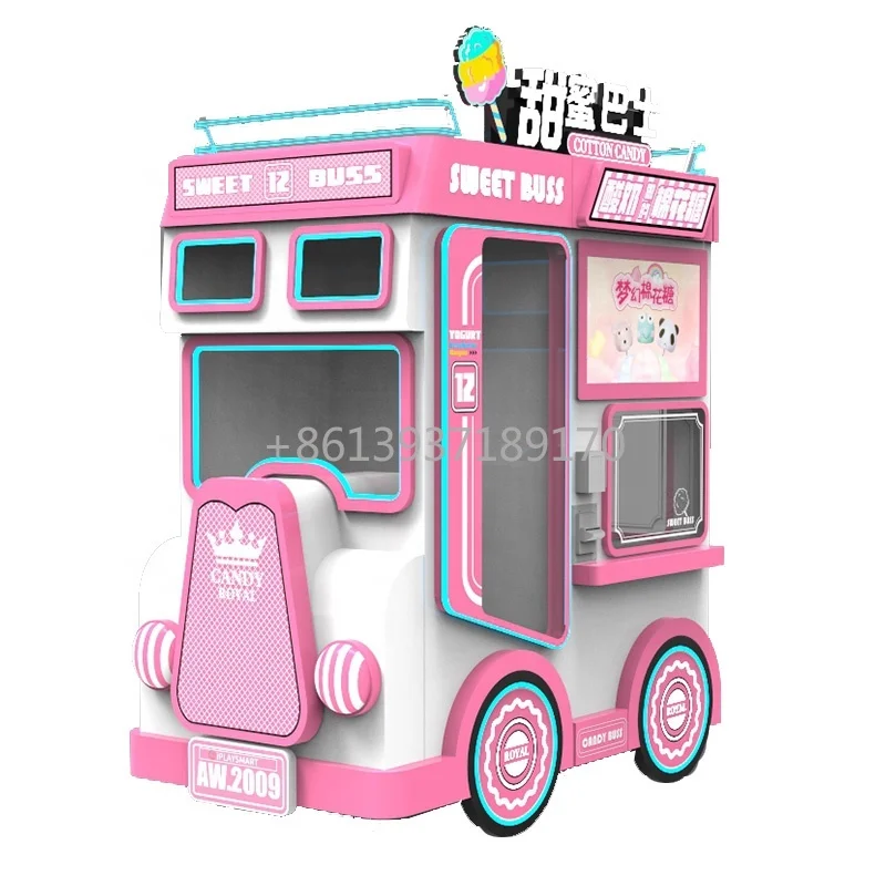 New Automatic Cotton Candy Vending Machine for Sale Smart Frozen Yogurt Vending Machine Mobile Cart