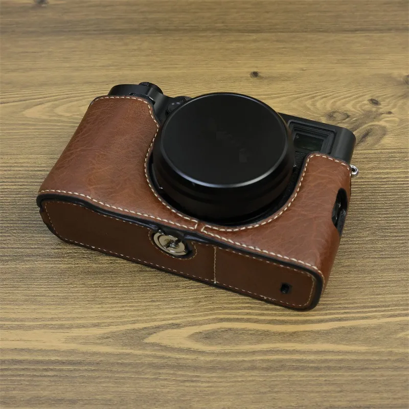 

For Fujifilm X100VI Leather Camera Case X100 6th Protective Cover Anti-collision Base Mount Half Bag Anti-slip Shockproof Shell