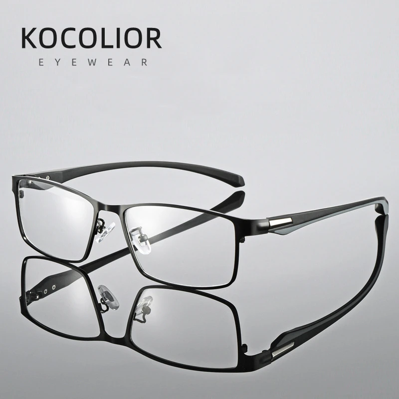 KOCOLIOR Anti Blue Light Men Reading Glasses Titanium Alloy Metal Frame Business Computer Reader +1.50 1.75 2.0 2.25 2.50 2.75
