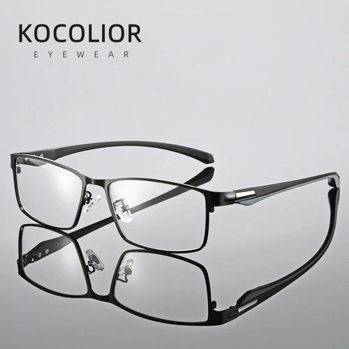 Imagen 1 del producto KOCOLIOR gafas de lectura antiluz azul para hombre, marco de Metal de aleación de titanio, lector de ordenador de negocios + 1,50 1,75 2,0 2,25 2,50 2,75