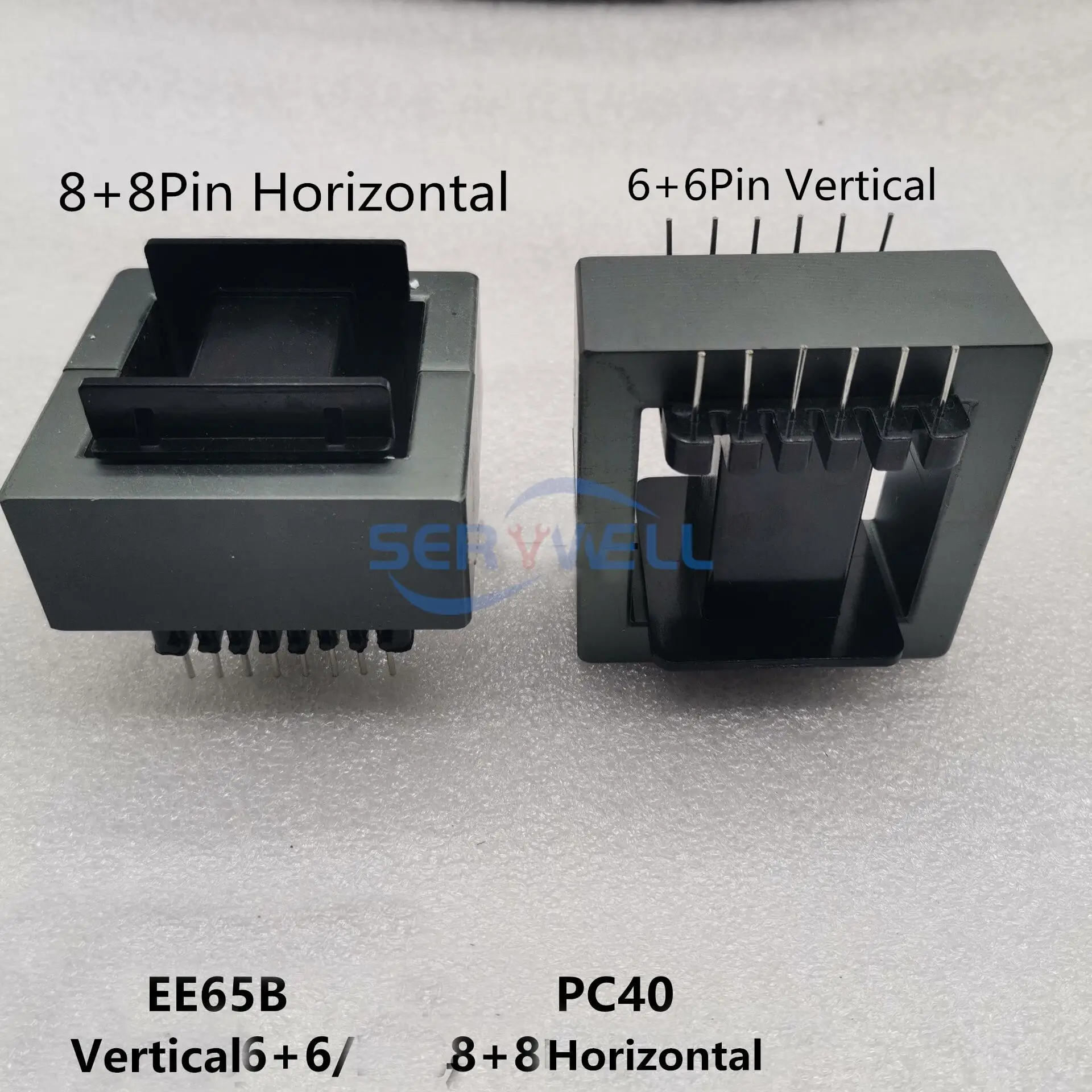 EE65B EE Type (6+6)12Pin (8+8)16Pin High Frequency Transformer Ferrite Magnetic Core PC40 Horizontal Vertical Coil Former Bobbin