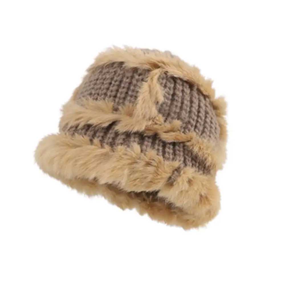 

Portable Plush Fisherman Hat Rabbit Hair Korean Bucket Hat Cute Ethnic Style Female Hats Couple