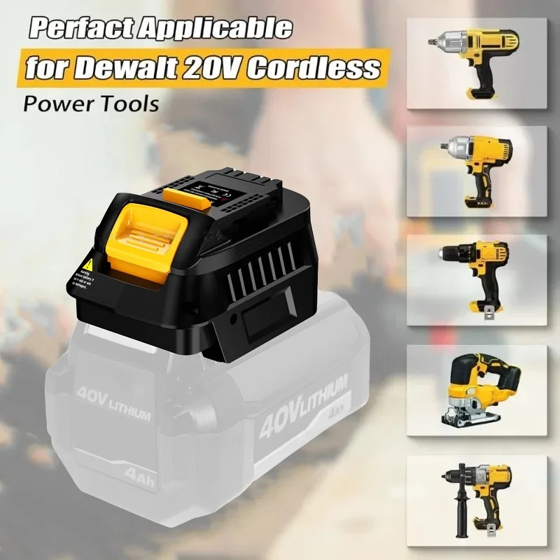 HAKSINKY RYB40DW20 محول بطارية أداة الطاقة لبطارية ليثيوم أيون Ryobi 40 فولت تحويل إلى لاستخدام أداة الطاقة اللاسلكية DeWalt 20 فولت