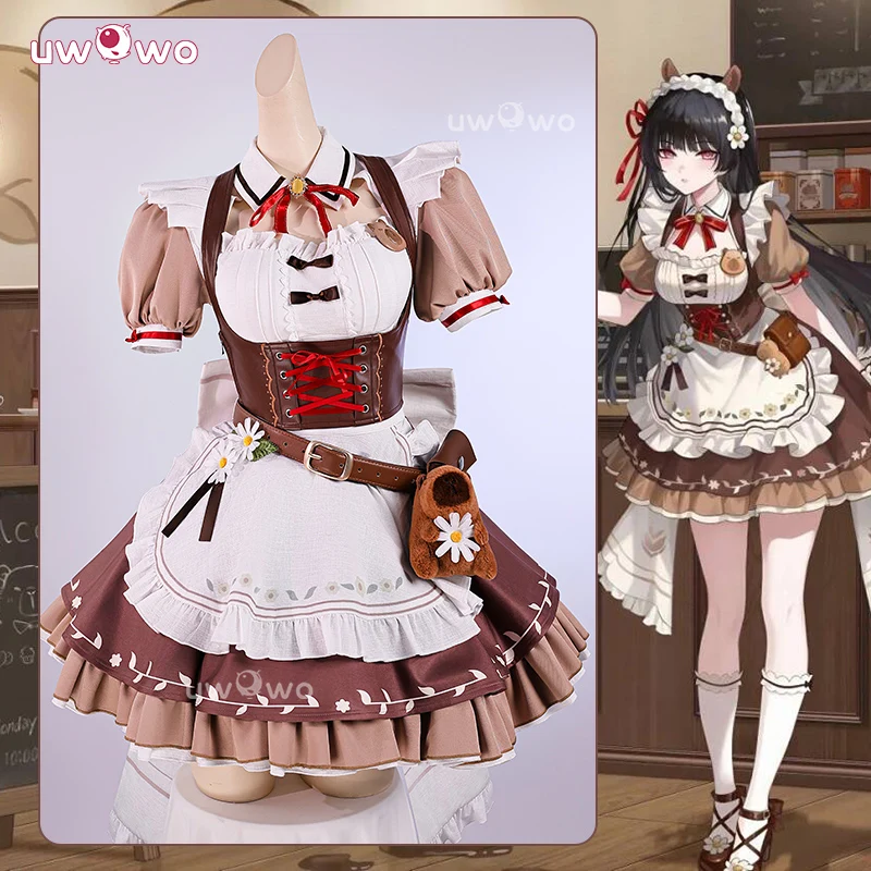 

Костюм для косплея Чисы из коллаборационной серии 2026: Game Wuthering Waves WuWa Chisa Cafe Maid Cosplay Costume XS-3XL, костюм на Хэллоуин