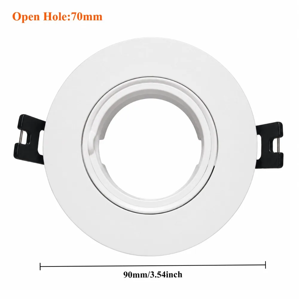 JOYINLED 1/10PCS Round Recessed Spot Light Fitting With GU10 MR16 Socket, Mounting Frame for LED/Halogen Bulbs, White Housing