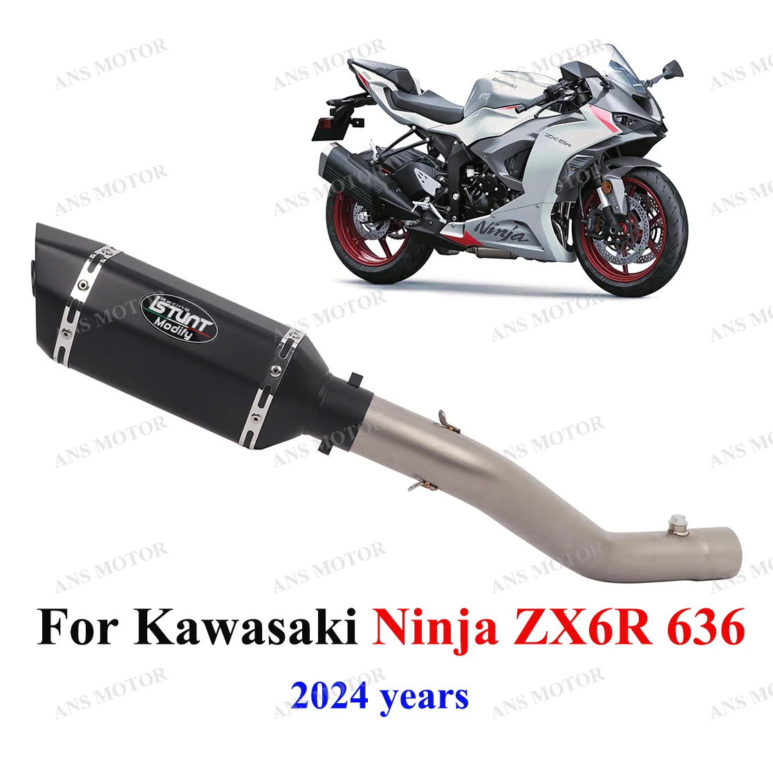 

For KAWASAKI Ninja ZX6R 636 2024 Years Motorcycle Exhaust Slip On Escape ZX6R Exhaust Muffler With Removable DB Killer