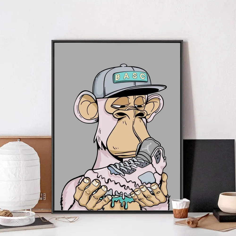 Bored Ape Graffiti Style Street Art No Framed Poster Kraft Club Bar Paper Vintage Poster Wall Painting Bedroom Study Stickers