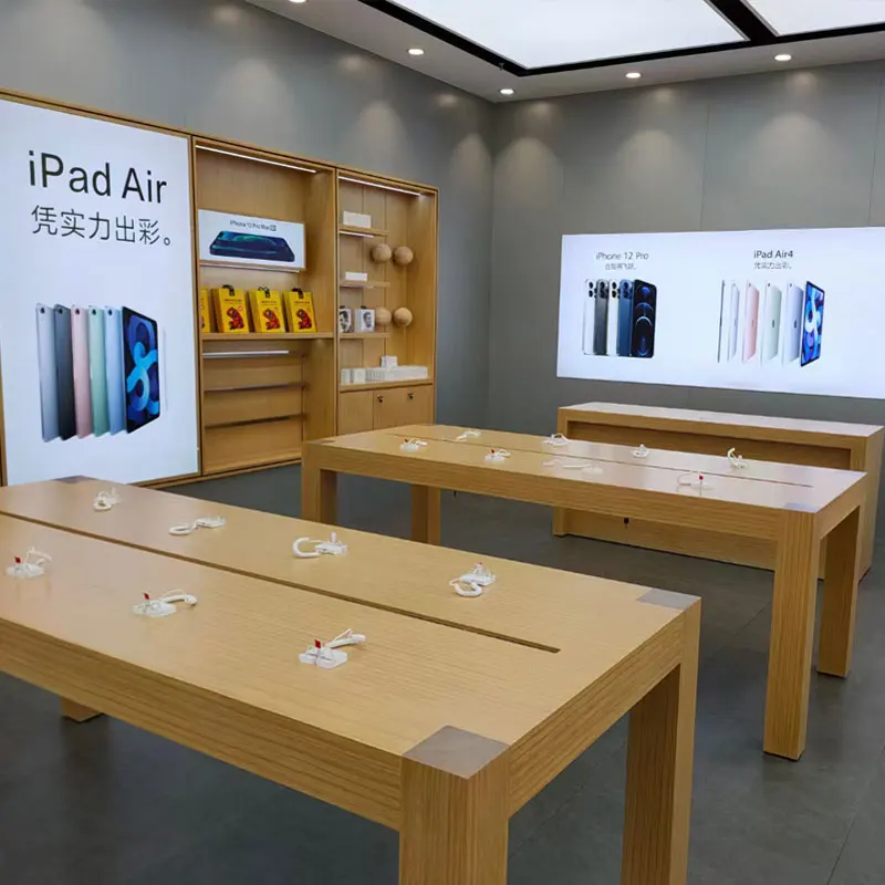 

custom.Customizable Modern Wooden Display Counter Tables Display Stands and Cabinets Mobile Phone Stores Design