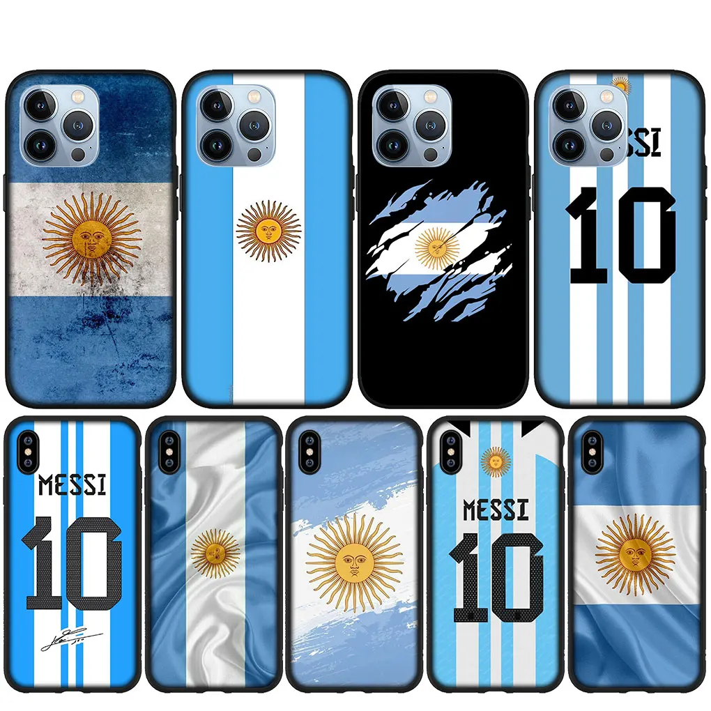 Argentina Flag 10 Football Cover Phone Casing for iPhone 14 13 12 Mini 11 Pro X XR XS Max 6 7 8 6S Plus + SE Soft Case