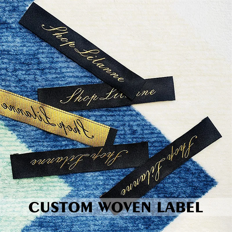 Custom Woven Label for Clothes, Fabric Logo by Sewing, Garment Tags for Clothes, Dress, Handmade Accessories, 23030303