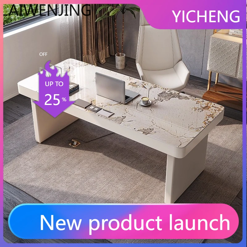 

LYY Light Luxury Rock Board Desk Home Office Modern Minimalist Study Writing Desk