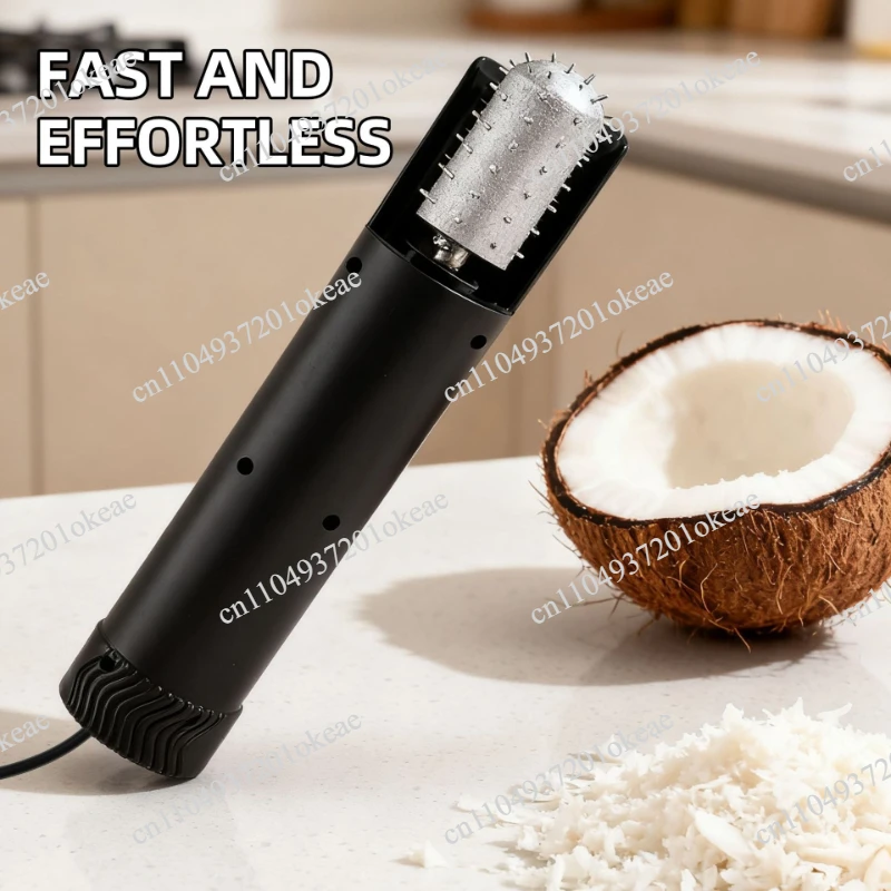Electric Coconut Meat Grater Scraper for Home Use, Splash-Proof Coconut Meat Remover Tool, Coconut Shredder