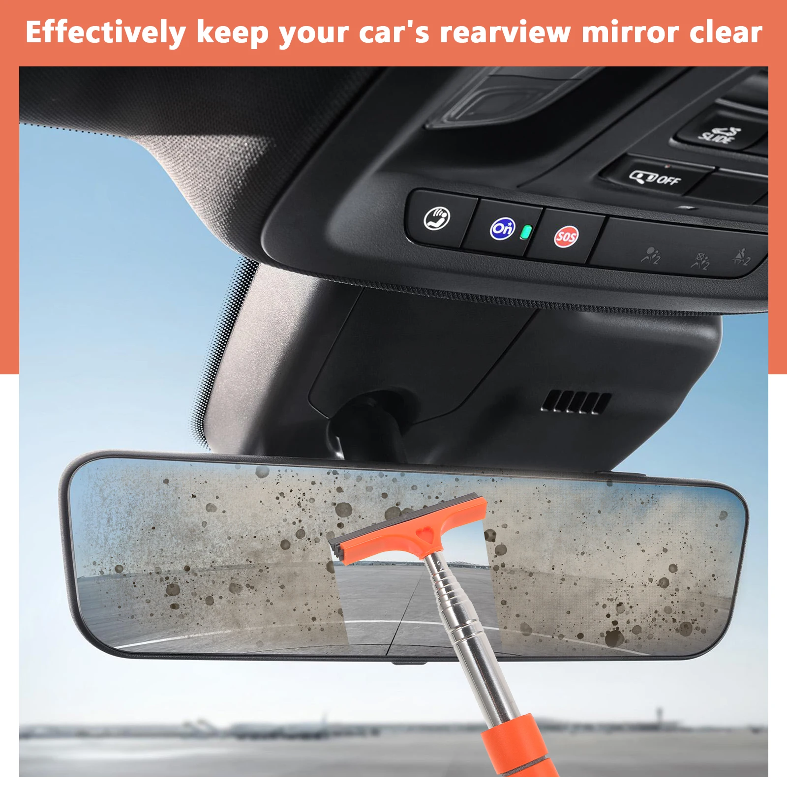 

Car Side Mirror Squeegee Retractable Durable Lightweight Rear View Mirror Wiper Window Cleaner Tool Car Cleaning Equipment