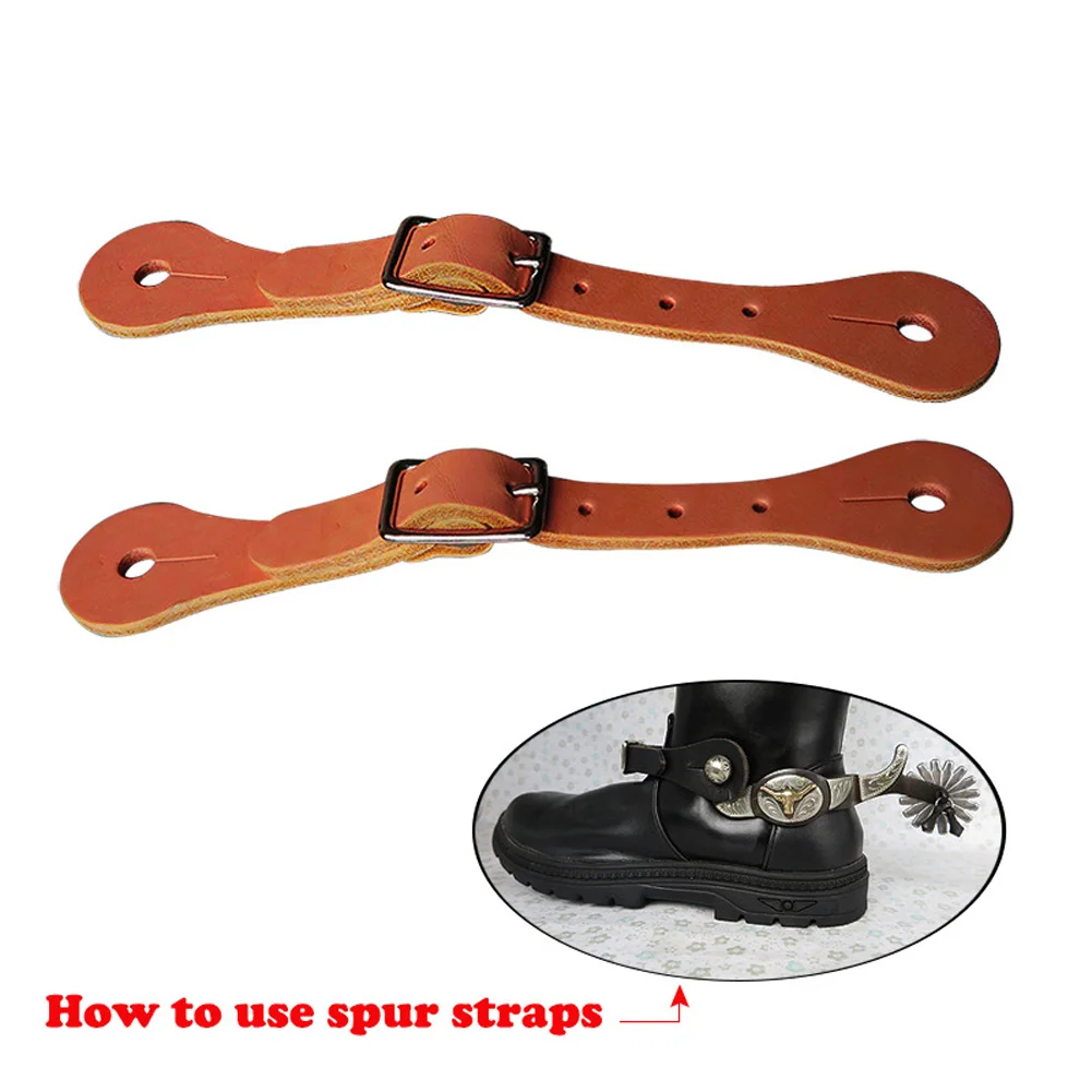 Leather Spur Straps Western Adjustable Boot Straps Single Ply Spur Straps For Boots Western Women Men 1 Pair Dropshipping