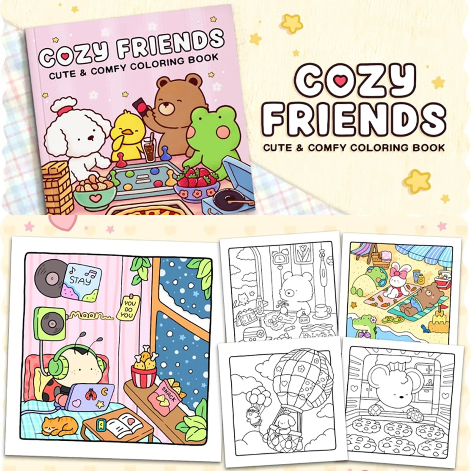 Simpatico libro da colorare comodo (2 pezzi) per il relax degli adolescenti e degli adulti con 24 pennarelli, perfetto regalo di compleanno e Natale di Halloween