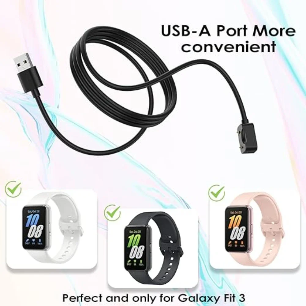 Smart Watch Charger Compatible for Samsung Galaxy Fit 3 SM-R390 Charger Cable Smartwatch Charging Cable 3.3ft USB / Type-C