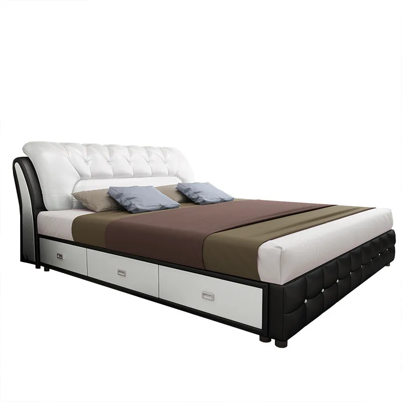 

Modern simple wedding bed, storage high box bed household
