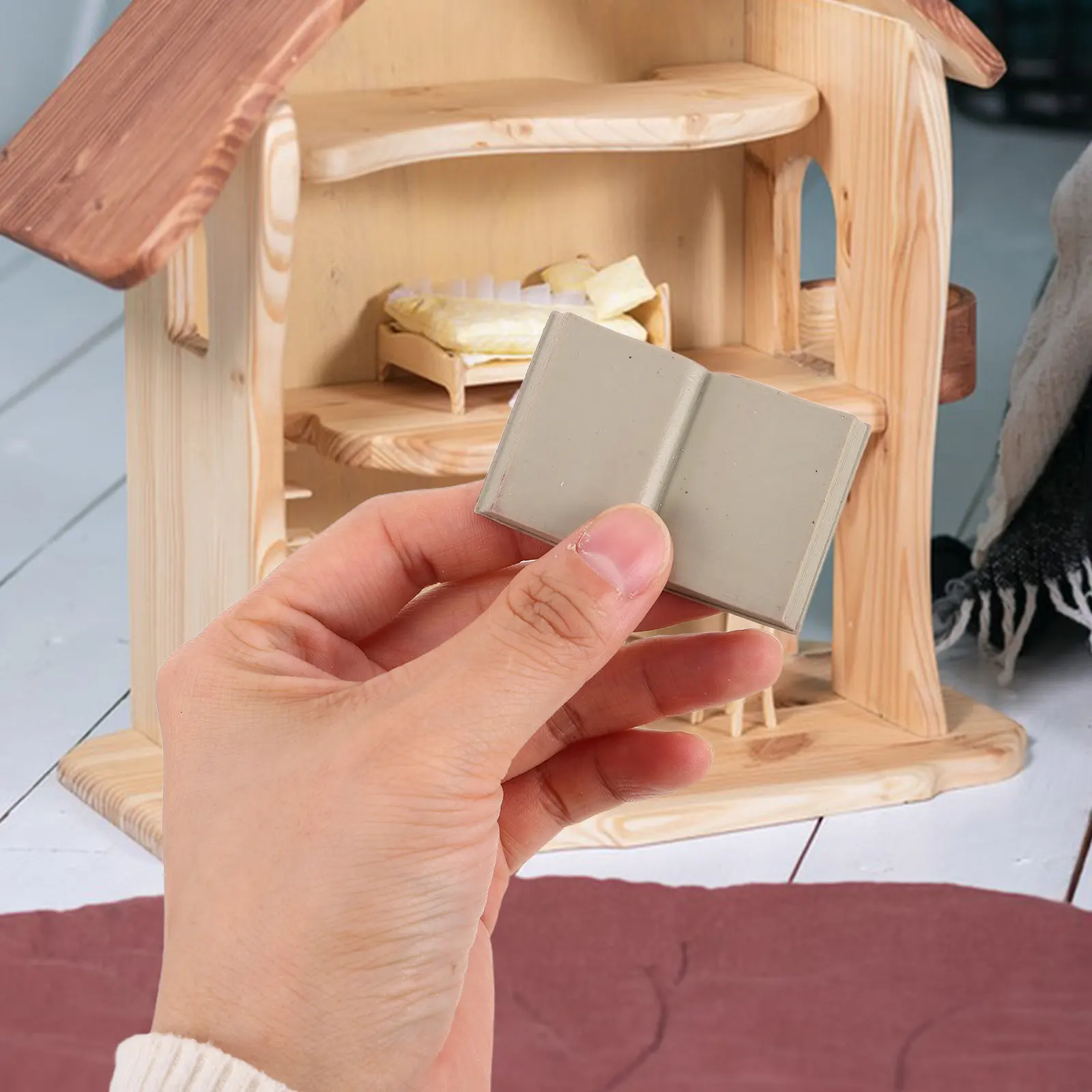 6Pcs Miniature Books Realistic Design Lightweight Portable for Dollhouse Library Study Craft Accessories DIY Pretend Play