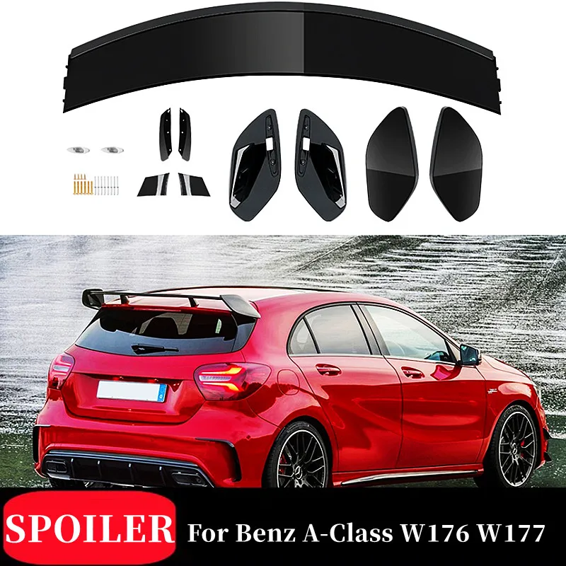 

For Mercedes Benz A-Class W176 W177 A180 A200 A220 A250 A260 AMG A45 Rear Roof Trunk Lid Boot Spoiler Wing Accessories