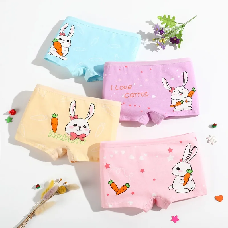 10Pieces/Lot Children Underwear Cotton Girls Panties Cute Kids Boxer Briefs Soft Pants 2-10Years