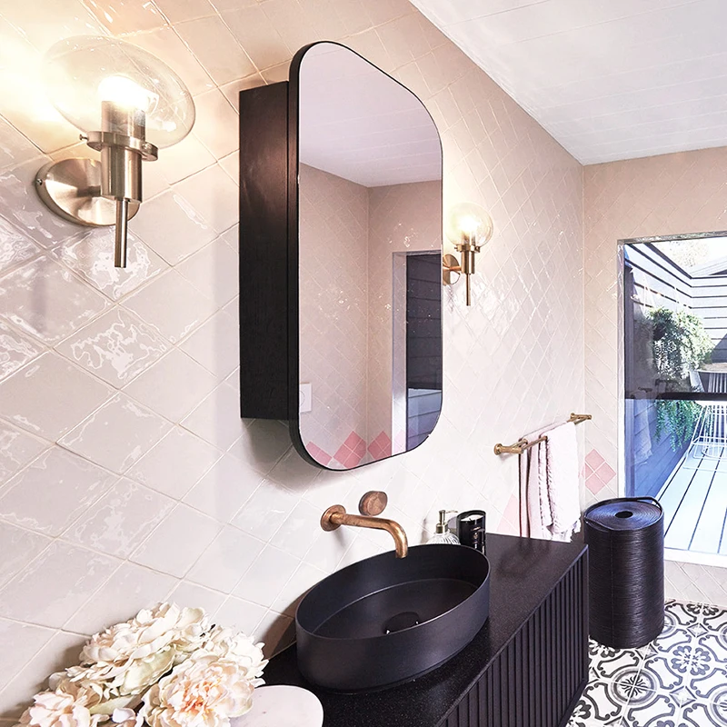 Customized Intelligent Bathroom Storage Mirror Cabinet Wall Mounted Oval Mirror Washbasin Nordic Light Luxury Home Decoration