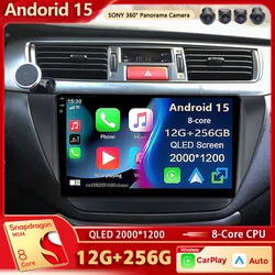 Android 15 For Mitsubishi Lancer 9 CS 2000 2003 2004-2010 2K QLED Stereo Car Radio Multimedia Video Player GPS AI Voice CarPlay