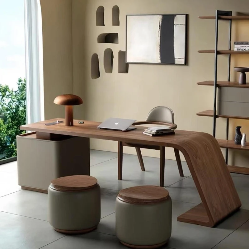 Standing Organiser Storage Big Work Office Table Executive Wooden Desk Reception Reading Drawers Bureau Office Furniture